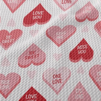 Three-dimensional Pink Heart Birdseye Piqué