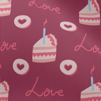 Pink Candle Cake And Love Hear Chiffon