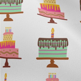 Pink And Green Birthday Cake Chiffon