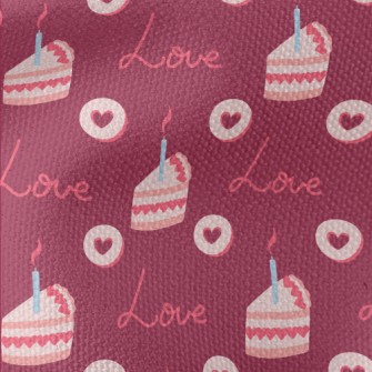 Pink Candle Cake And Love Hear Waterproof Canvas