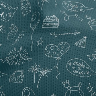 Birthday Party Pattern Athletic Mesh Flat Back