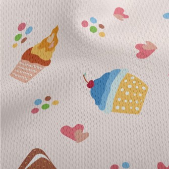 Colorful Doodle Cakes And Pops Athletic Mesh Flat Back