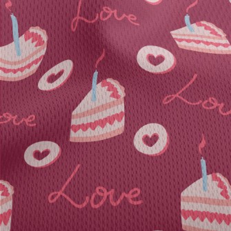 Pink Candle Cake And Love Hear Athletic Mesh Flat Back