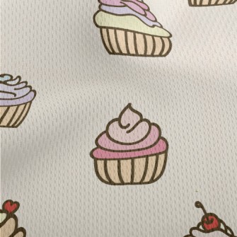 Colorful Heart And Cherry Cupc Athletic Mesh Flat Back