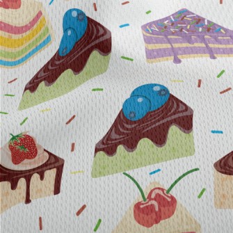 Various Sliced Cakes With Powd Athletic Mesh Flat Back
