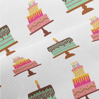 Pink And Green Birthday Cake Performance Linen