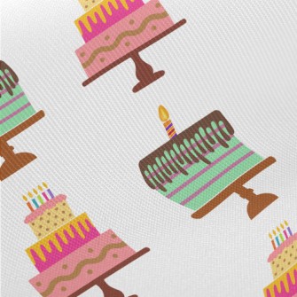 Pink And Green Birthday Cake Twill