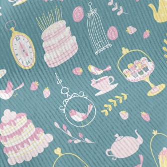 Pink Charming Afternoon Tea An Standard Corduroy