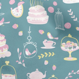 Pink Charming Afternoon Tea An Micro Fleece