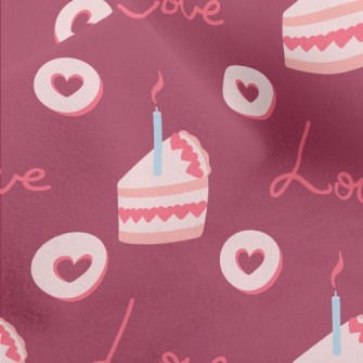 Pink Candle Cake And Love Hear Micro Fleece