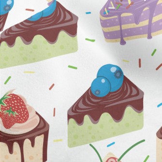 Various Sliced Cakes With Powd Micro Fleece