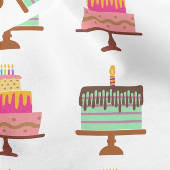 Pink And Green Birthday Cake Micro Fleece