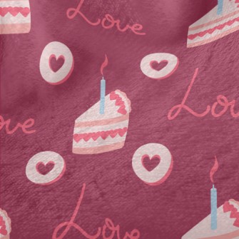 Pink Candle Cake And Love Hear Minky