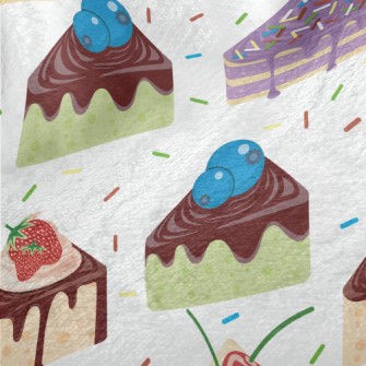 Various Sliced Cakes With Powd Minky