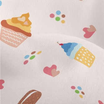 Colorful Doodle Cakes And Pops Lightweight Performance Linen
