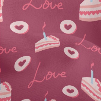 Pink Candle Cake And Love Hear Lightweight Performance Linen