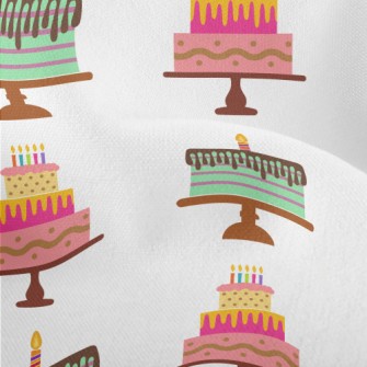 Pink And Green Birthday Cake Lightweight Performance Linen