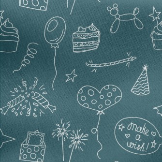 Birthday Party Pattern Jersey Backed Fleece