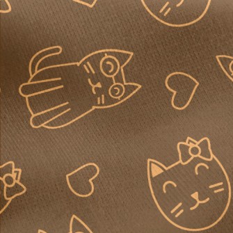 Cat With Bow And Glasses Jersey Backed Fleece