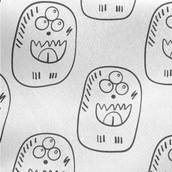 Simple Three-eyed Alien Monste Jersey Backed Fleece