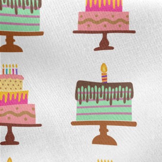 Pink And Green Birthday Cake Jersey Backed Fleece