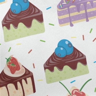 Various Sliced Cakes With Powd Pongee