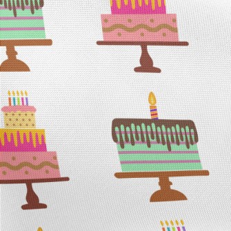 Pink And Green Birthday Cake Pongee