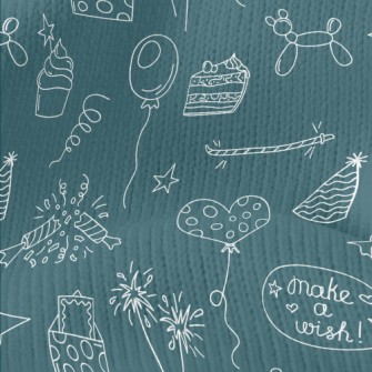Birthday Party Pattern Stretch Jersey