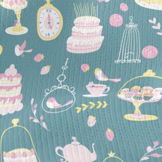 Pink Charming Afternoon Tea An Stretch Jersey