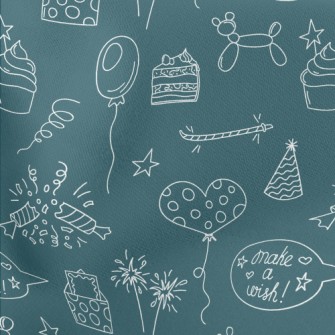 Birthday Party Pattern Lightweight Cotton Poplin