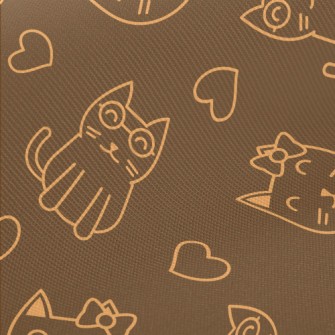 Cat With Bow And Glasses Midweight Cotton Poplin