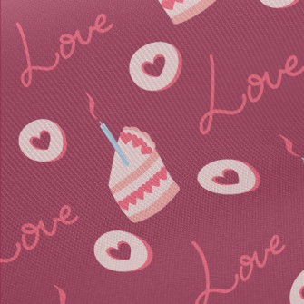 Pink Candle Cake And Love Hear Midweight Cotton Poplin