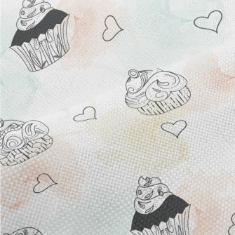 Detailed Hand-painted Cupcakes Performance Linen
