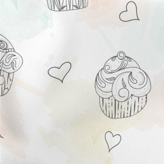 Detailed Hand-painted Cupcakes Stretch Ponte