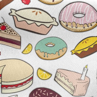 Various Cakes, Desserts And Pi Jersey Backed Fleece