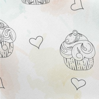 Detailed Hand-painted Cupcakes Pongee