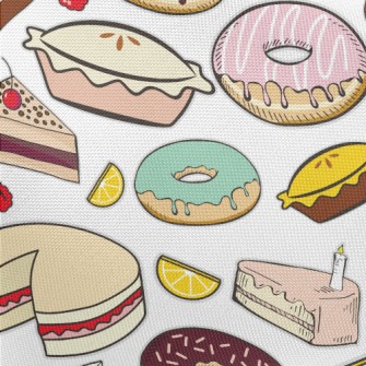 Various Cakes, Desserts And Pi Pongee