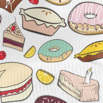 Various Cakes, Desserts And Pi Stretch Jersey