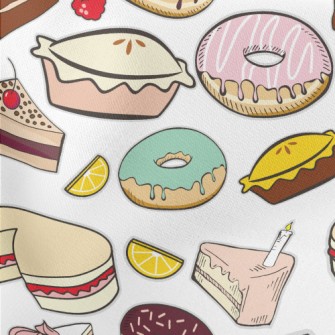 Various Cakes, Desserts And Pi Lightweight Cotton Poplin