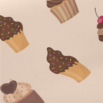 Various Chocolate Flavor Cakes Midweight Cotton Poplin