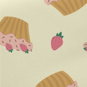 Strawberry Flavored Cupcake Midweight Cotton Poplin