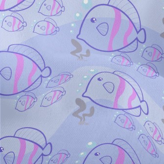 Small Fish Swimming In The Sea Lightweight Performance Linen