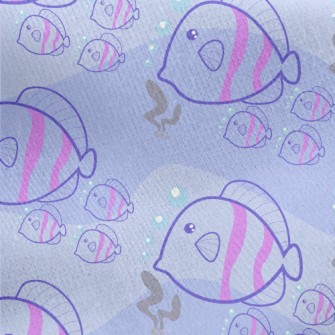 Small Fish Swimming In The Sea Jersey Backed Fleece