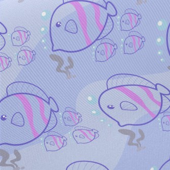 Small Fish Swimming In The Sea Midweight Cotton Poplin