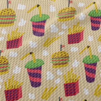 Cartoon Fast Food Meal Birdseye Piqué