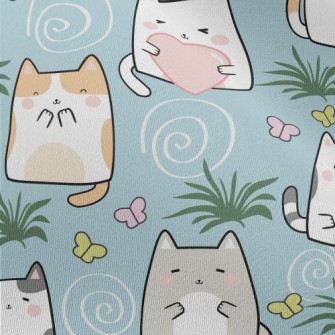 Cute Cat Family Chiffon