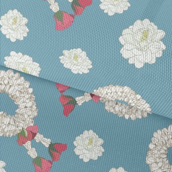 White Flower Wreath Waterproof Oxford