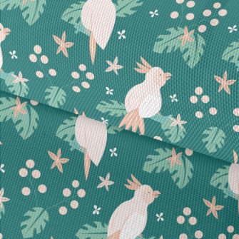 Cute Parrot Flowers And Plants Waterproof Oxford