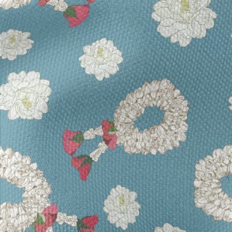 White Flower Wreath Waterproof Canvas