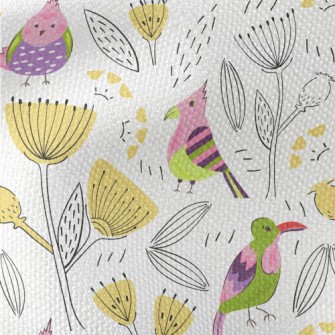 Wild Birds And Flowers Waterproof Canvas